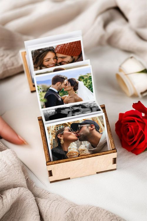 Ξύλινο Photo Box με Αναδιπλούμενες Φωτογραφίες, Our Moments