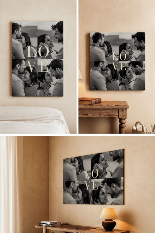 Πίνακας σε Καμβά με Φωτογραφίες Love, Δώρο Αγάπης