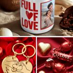 Gift Box Αγάπης με Αρωματικό Κερί, 2 Μπρελόκ, Γλυκά & Μπαλόνια
