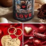 Love Box Δώρου με Αρωματικό Κερί, 2 Μπρελόκ, Γλυκά & Μπαλόνια