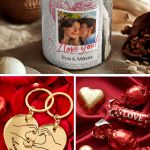 Love Box Ερωτευμένων με Αρωματικό Κερί, 2 Μπρελόκ, Γλυκά & Μπαλόνια