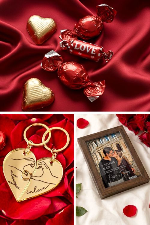 Exclusive Love Kit με Κορνίζα, 2 Μπρελόκ, Γλυκά & Μπαλόνια