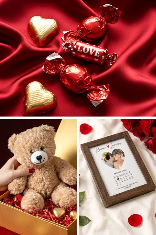 Πολυτελές Love Box με Κορνίζα, Αρκουδάκι, Γλυκά & Μπαλόνια