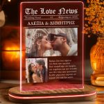 Φωτιστικό LED με Φωτογραφία & Ονόματα, The Love News