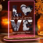 Φωτιστικό LED με 4 Φωτογραφίες & Αφιέρωση, LOVE