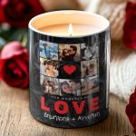 Love Box Δώρου με Αρωματικό Κερί, 2 Μπρελόκ, Γλυκά & Μπαλόνια