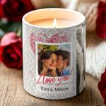 Love Box Ερωτευμένων με Αρωματικό Κερί, 2 Μπρελόκ, Γλυκά & Μπαλόνια