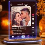 Φωτιστικό LED με Φωτογραφία & Ονόματα, Δώρο για Ζευγάρι