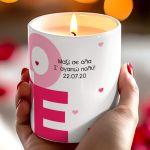 Premium Κουτί Δώρου με Αρωματικό Κερί, 2 Μπρελόκ, Γλυκά & Μπαλόνια