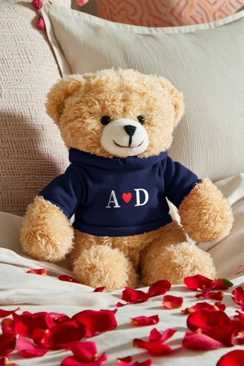 Ρομαντικό Δώρο Valentine Λούτρινο Teddy με Μπλε Μπλούζα