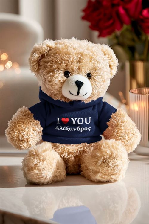 Λούτρινο Teddy Bear Προσωποποιημένο με Όνομα, Δώρο Ζευγαριού