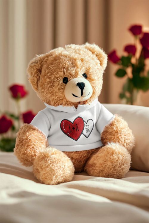 Λούτρινο Teddy Bear Προσωποποιημένο με Λευκή Μπλούζα