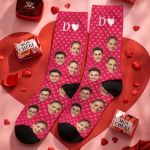 Προσωποποιημένες Valentine Happy Κάλτσες για Ζευγάρια