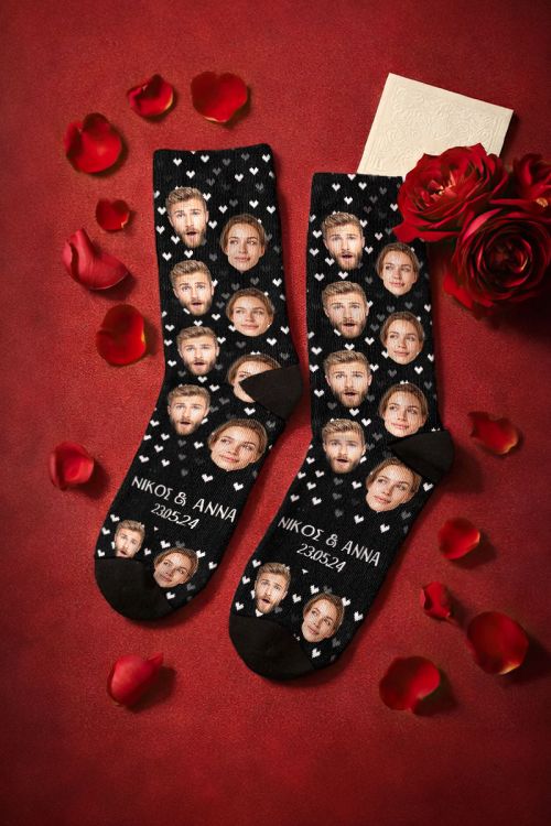 Valentine Δώρο για Ζευγάρια | Matching Κάλτσες με Ονόματα