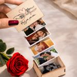 Ξύλινο Photo Box με Αναδιπλούμενες Φωτογραφίες, Μαζί Πάντα