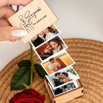 Ξύλινο Photo Box με Αναδιπλούμενες Φωτογραφίες, I Love You
