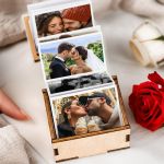 Ξύλινο Photo Box με Αναδιπλούμενες Φωτογραφίες, I Love You