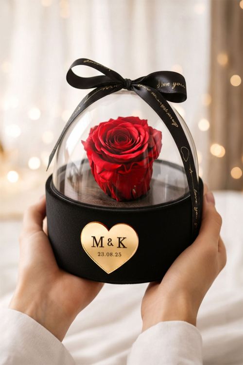 Forever Rose Κόκκινο σε Θήκη με Θόλο, Δώρο για Ζευγάρι