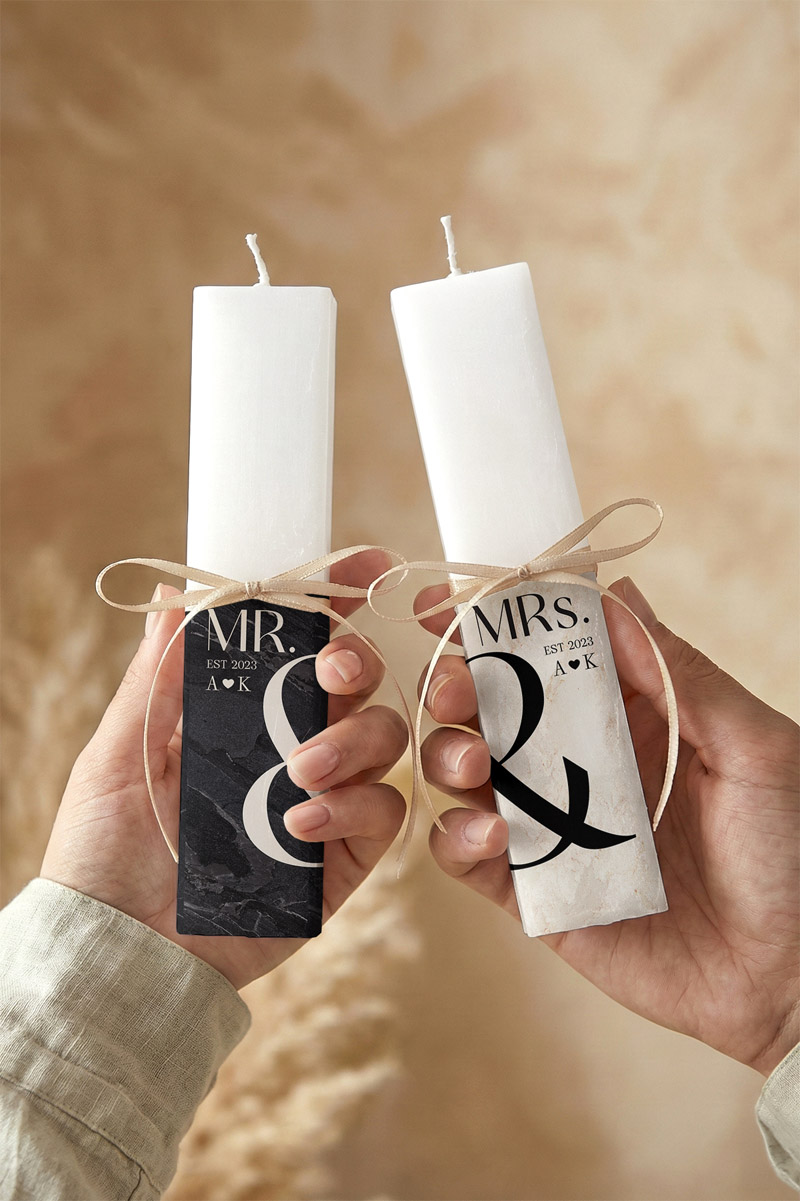 3-lampada-pasxalini-me-onoma-set-h-0334 2 Χειροποίητες Πασχαλινές Λαμπάδες, Ιδανικό Δώρο για Ζευγάρια