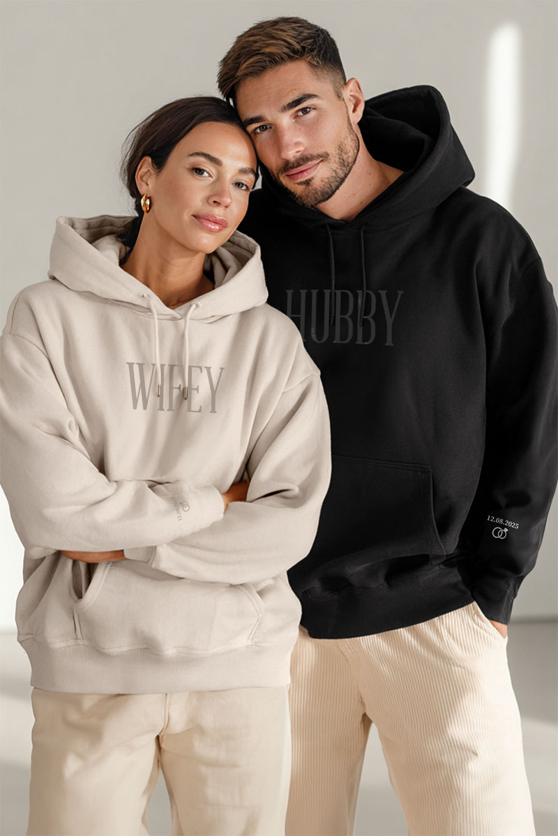 2 Matching Hooddies Wifey & Hubby, Δώρο Αγίου Βαλεντίνου