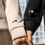 2 Matching Hoodies με Μονόγραμμα, Δώρο για Ζευγάρι