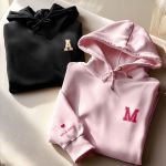 2 Matching Hoodies με Μονογράμματα, Δώρο για Ζευγάρι