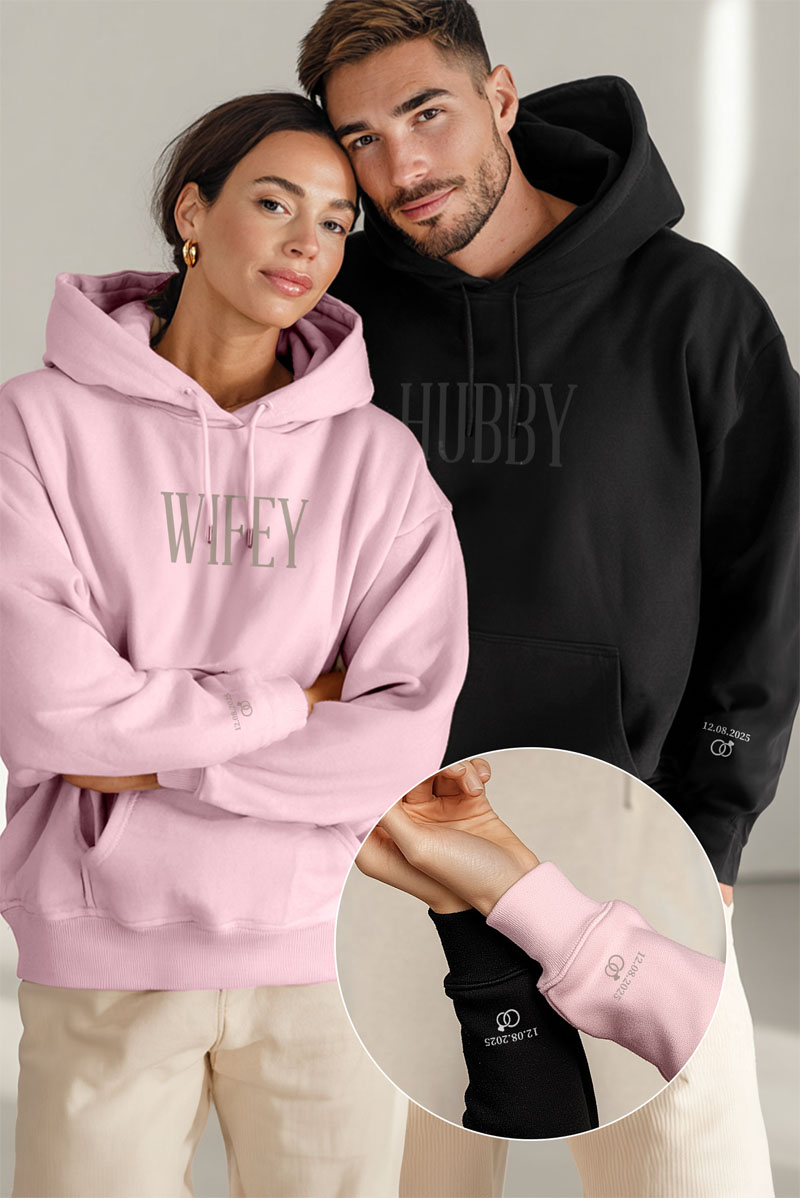 2 Matching Hooddies Wifey & Hubby, Δώρο για Ζευγάρια