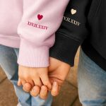 2 Matching Hoodies με Μονογράμματα, Δώρο για Ζευγάρι
