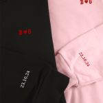 2 Matching Φούτερ με Κουκούλα & Μονόγραμμα, Valentine Gift