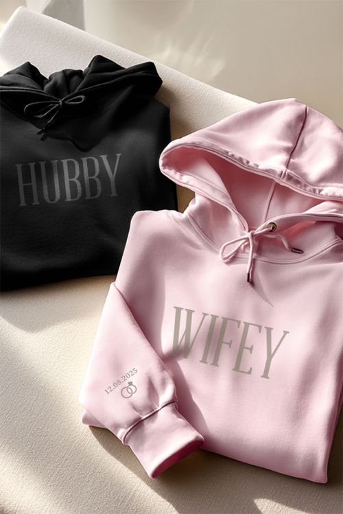 2 Matching Hooddies Wifey & Hubby, Δώρο για Ζευγάρια