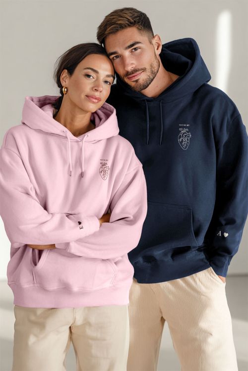 2 Matching Φούτερ με Κουκούλα My Heart, Δώρο για Ζευγάρια