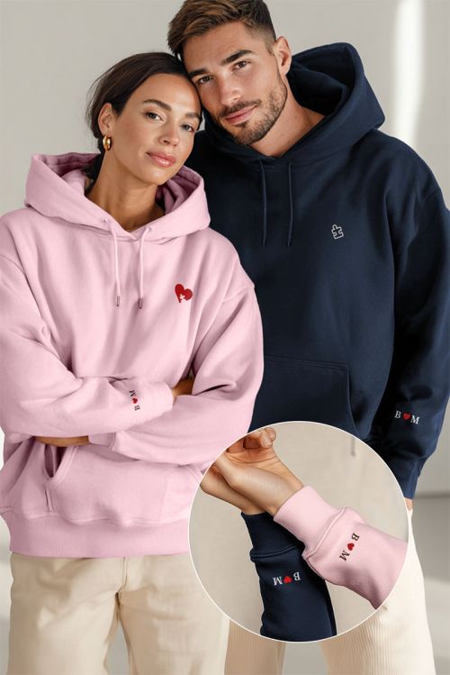 2 Matching Hoodies Puzzle Heart, Δώρο για Valentine Day