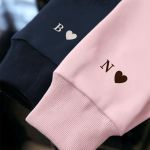 2 Matching Hoodies με Καρδιά & Μονόγραμμα, Δώρο για Ζευγάρι