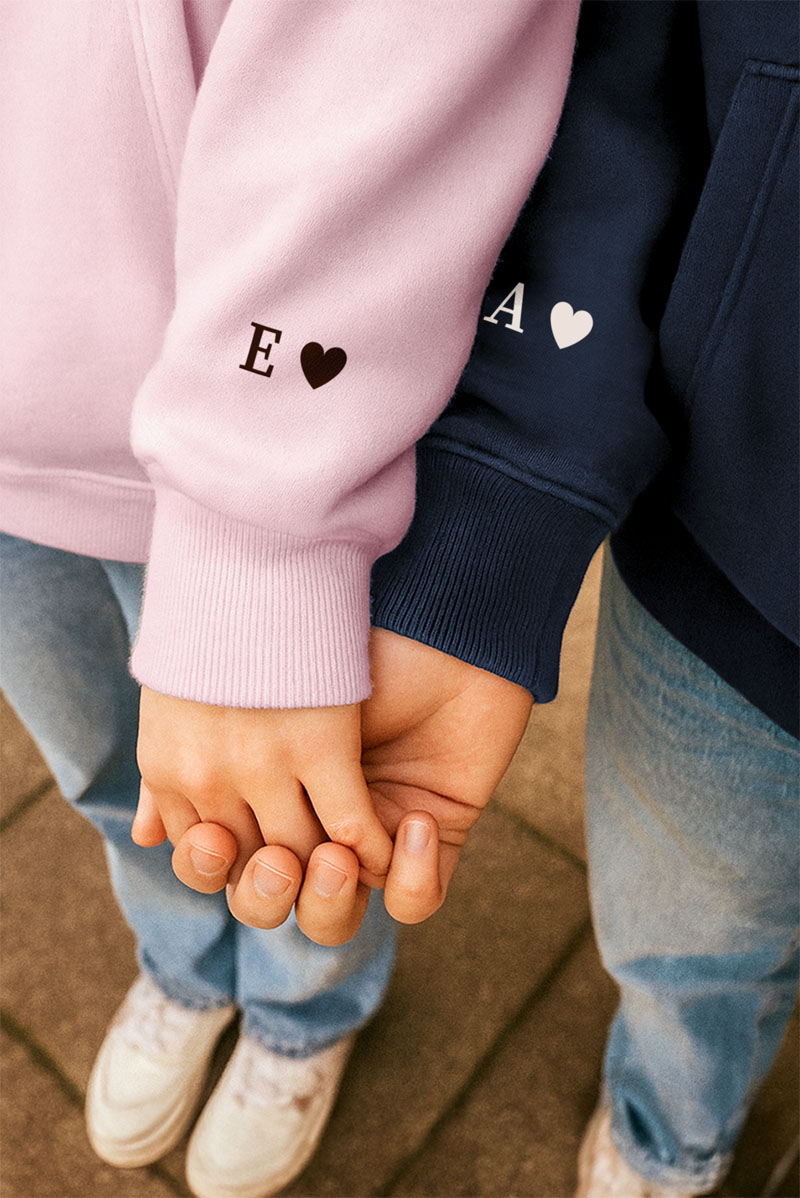 2 Matching Φούτερ με Κουκούλα My Heart, Δώρο για Ζευγάρια
