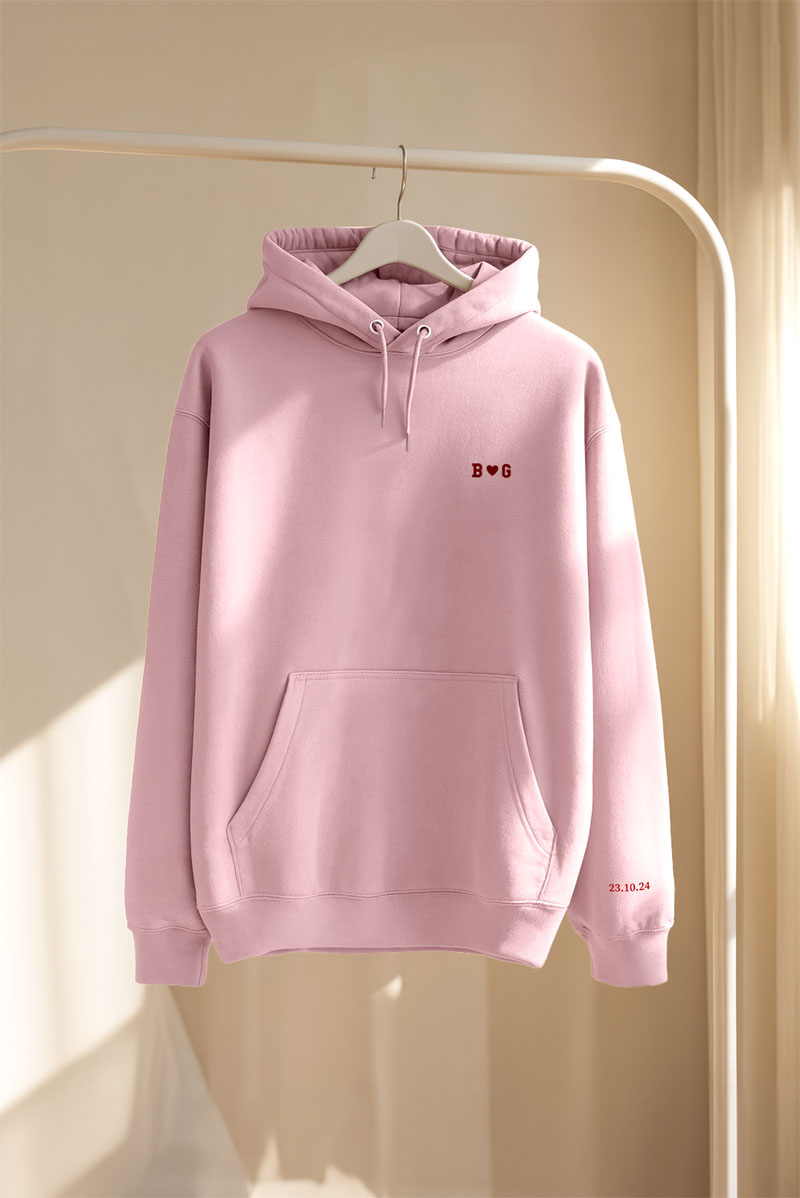 matching-hoodie-set-gia-zeugaria-me-ektipwsi-mple-roz-m-0010-6 2 Matching Φούτερ με Κουκούλα για Ζευγάρια, Valentine Gift