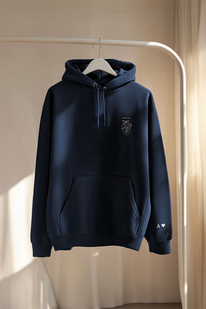 matching-hoodie-set-gia-zeugaria-me-ektipwsi-mple-roz-n-0004-7 2 Matching Φούτερ με Κουκούλα My Heart, Δώρο για Ζευγάρια