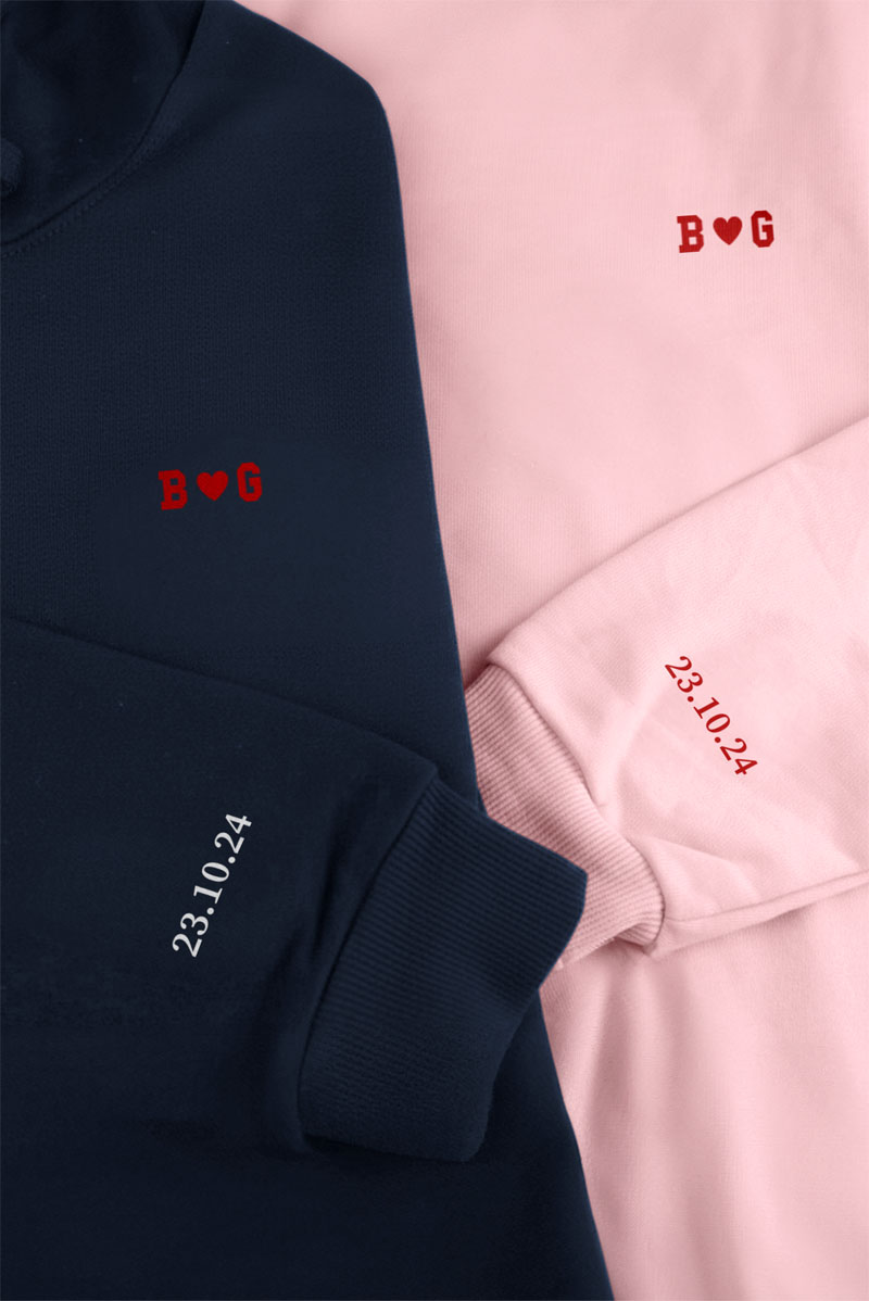 matching-hoodie-set-gia-zeugaria-me-ektipwsi-mple-roz-s-0010-3 2 Matching Φούτερ με Κουκούλα για Ζευγάρια, Valentine Gift