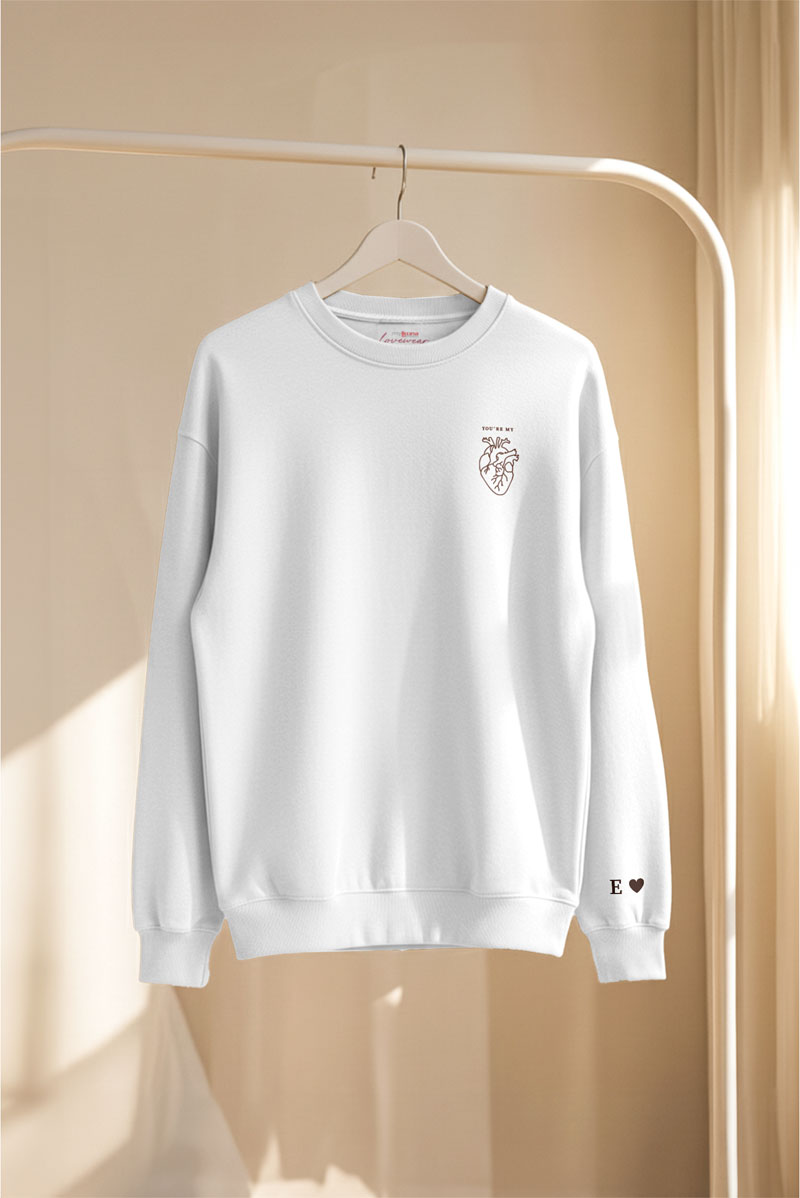 matching-sweatshirts-set-gia-zeugaria-me-ektipwsi-mauro-aspro-n-0004-7 2 Matching Φούτερ με Σχέδιο My Heart, Δώρο για Ζευγάρια