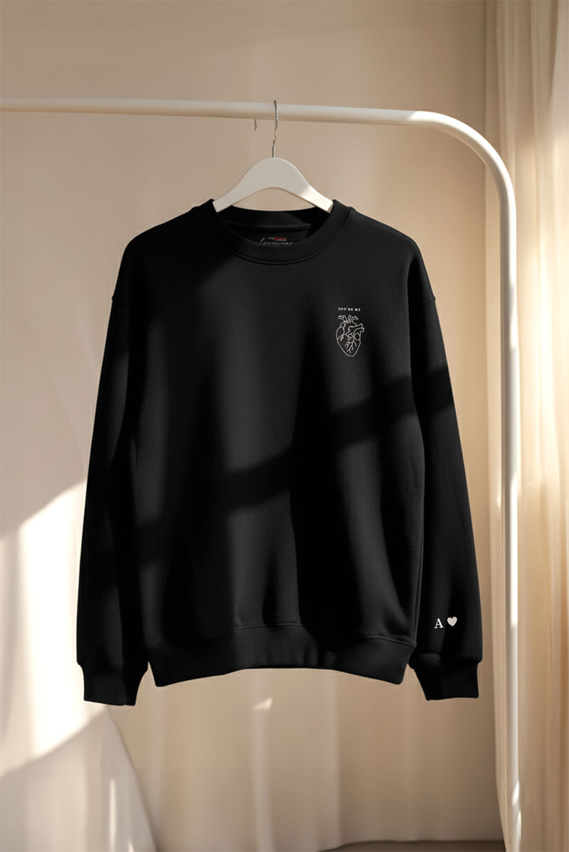 matching-sweatshirts-set-gia-zeugaria-me-ektipwsi-mauro-aspro-o-0004-8 2 Matching Φούτερ με Σχέδιο My Heart, Δώρο για Ζευγάρια