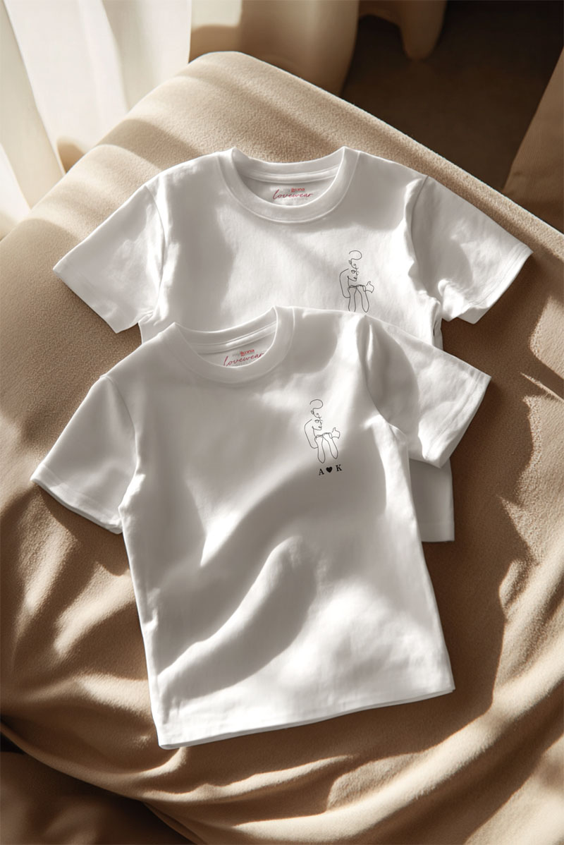 matching-tshirt-set-gia-zeugaria-me-ektipwsi-aspro-aspro-a-0001-4 Matching T-shirt με Μονογράμματα. Πρωτότυπο Δώρο για Ζευγάρια