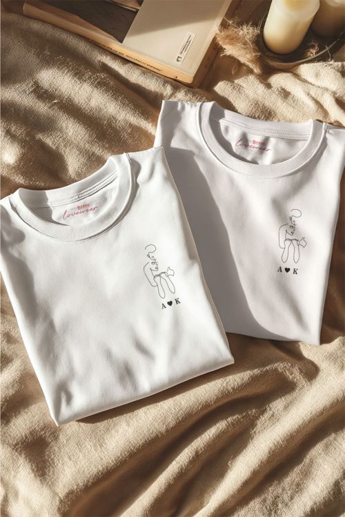 Matching T-shirt με Μονογράμματα. Πρωτότυπο Δώρο για Ζευγάρια