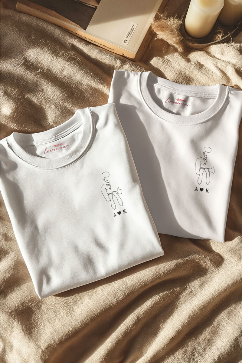 Matching T-shirt με Μονογράμματα. Πρωτότυπο Δώρο για Ζευγάρια