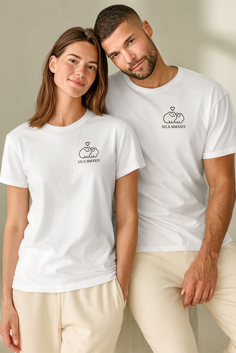 2 Matching T-shirts για Ερωτευμένους, Πρωσοποποιημένο Δώρο