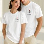 2 Matching T-shirts με Ημερομηνία, Δώρο Αγάπης για Ζευγάρι