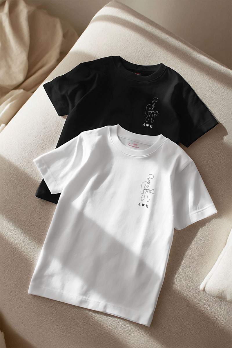 2 Matching T-shirts με Μονογράμματα, Μοναδικό Δώρο Ζευγαριού