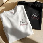 2 Matching T-shirts με Μονογράμματα, Premium Δώρο Ζευγαριού