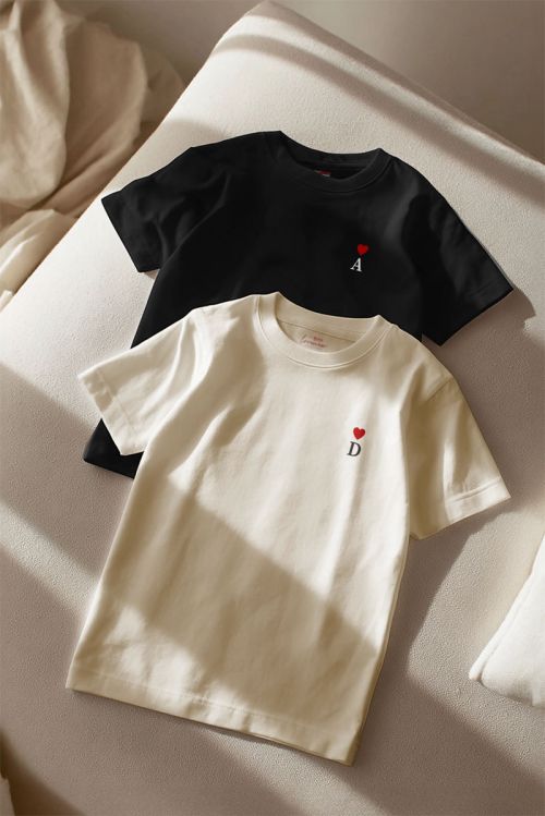2 Matching T-shirts με Μονόγραμμα, Δώρο για Ερωτευμένους