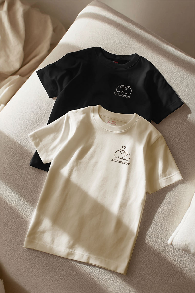 2 Matching T-shirts με Κείμενο, Ιδανικό Δώρο Αγάπης