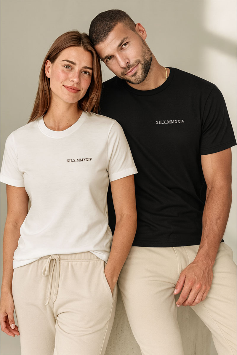 2 Matching T-shirts με Πρωσοποποίηση, Τέλειο Δώρο για Ζευγάρι