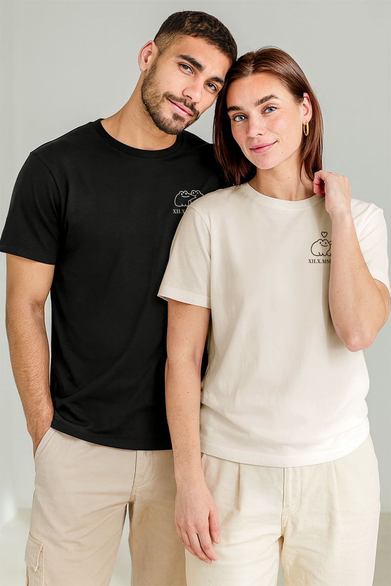 2 Matching T-shirts με Κείμενο, Ιδανικό Δώρο Αγάπης